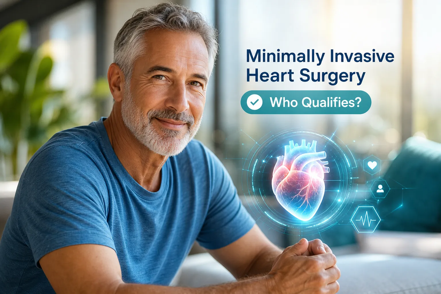 Patient discussing suitability for minimally invasive heart surgery with a cardiac surgeon